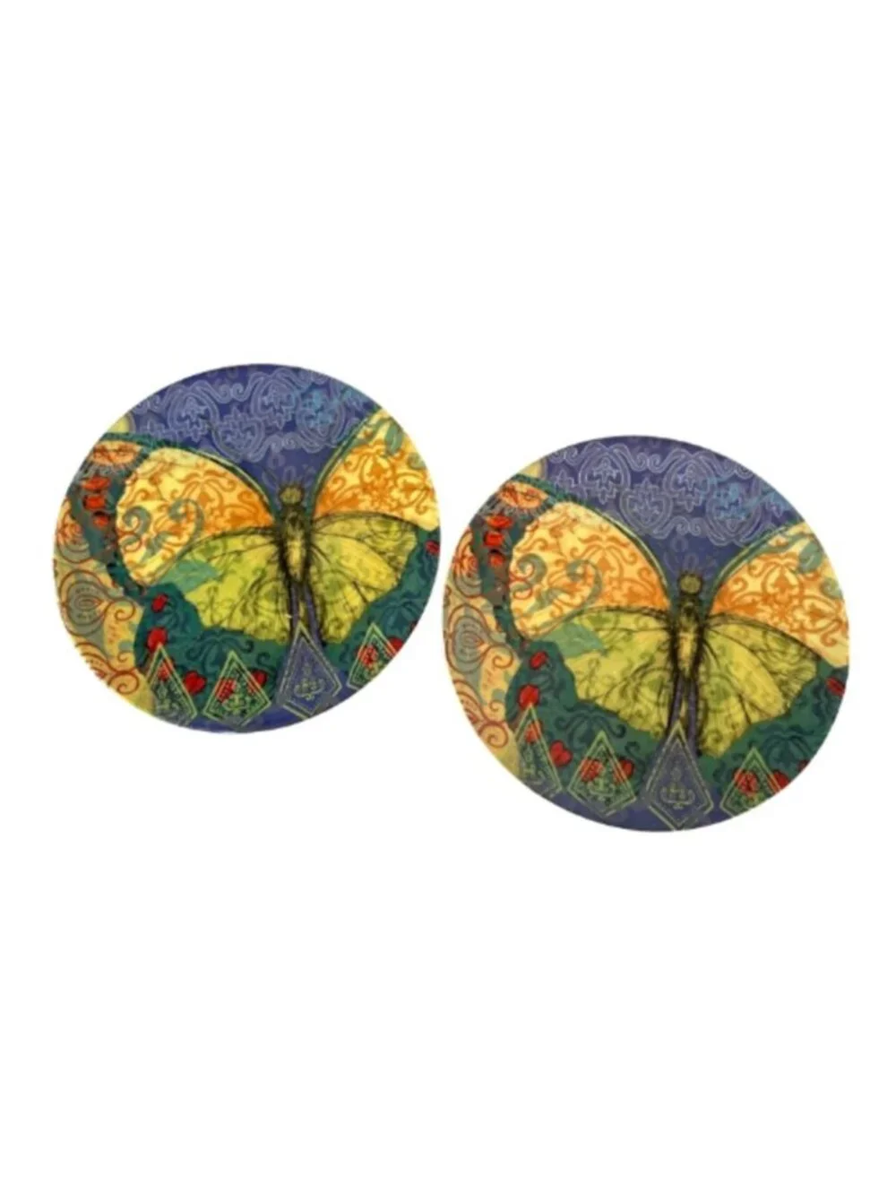 Susan Winget The Studio Shop Bohemian Butterfly Salad Dessert Plates Pristine